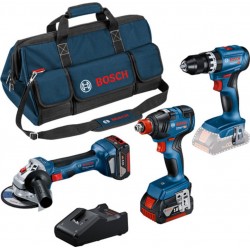 Bosch Combo Kit 3 outils Kit professionnel 18V (GSB,GDXGWS,2x5.0Ah)
