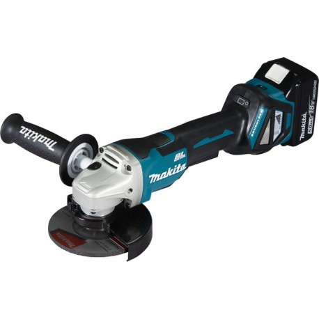 Makita Meuleuse d'angle sans fil 18 V / 5,0 Ah, 2 batteries + chargeur dans le MAKPAC DGA515RTJ