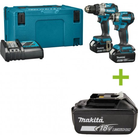 Makita DLX2527TJ DLX2527TJ Comboset - DDF489 Perceuse sans fil + DTD173 Visseuse à percussion sans fil 18V 5.0Ah Li-Ion en Mbox