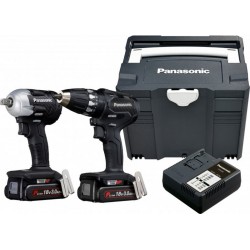 Panasonic EYC232PN2G Combo Set Perceuse sans fil EY74A3 et clé à chocs EY75A8 18 Volts 3.0 Ah Li-ion dans Systainer