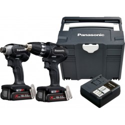 Panasonic EYC231PN2G Kit combiné perceuse à Accu EY74A3 et perceuse à percussion EY76A1 18 Volt 3.0 Ah Li-ion en systainer