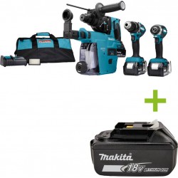 Makita DLX3106TW1 Ensemble combiné 18V 5.0Ah Li-ion 3x batteries