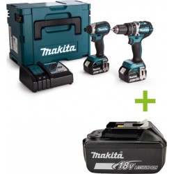 Makita DLX2180TJ - Perceuse à percussion DHP484 + Visseuse à chocs DTD153 18V