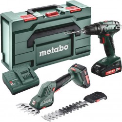 Metabo 685186000 Comboset 2.2.5 18V 2.0Ah Li-Ion - Perceuse sans fil BS18 + Cisaille à arbustes et à gazon SGS 18 LTX Q