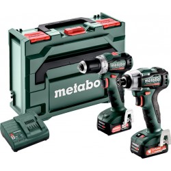 Metabo 685228000 COMBO SET 2.7.3 Perceuse sans fil BS12BL + visseuse à choc SSD12BL 12V 2.0Ah Li-Ion