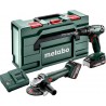 Metabo 685234000 Comboset 2.6.6 BS18 Perceuse sans fil + W18 7-125 Meuleuse 18V 4.0/2.0Ah Li-Ion en x