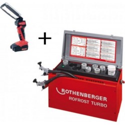 Rothenberger 1000001703 Rofrost Turbo 1 1/4 R290 Système de congélation de tuyaux + 6 bols de réduction + set de lampes RO FL180