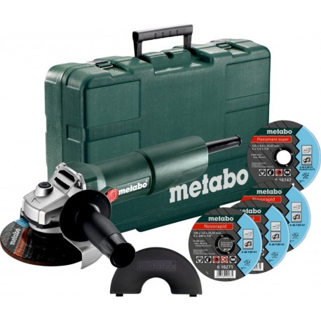 Metabo 603605680 W 750-125 Meuleuse d'angle 125 mm + accessoires en coffret