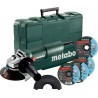 Metabo 603605680 W 750-125 Meuleuse d'angle 125 mm + accessoires en coffret