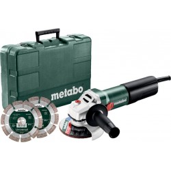 Metabo 610035510 WQ 1100-125 SET 1100 W 125 mm meuleuse d'angle + 2 disques diamantés en coffret