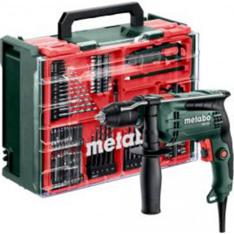 Metabo 600742710 SBE 650 Set Perceuse à percussion d'atelier mobile + 74 pièces d'accessoires