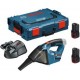 Bosch Bleu 06019E3003 Aspirateur eau et poussière sans-fil GAS 12V, 2 batteries 3 Ah, L-BOXX