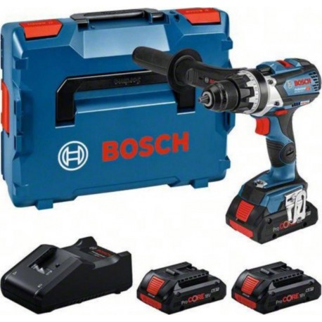 Bosch Bleu 0615A5002S GSR 18V-110 C Perceuse sans fil 3x ProCORE 18V 4.0Ah et chargeur GAL 18V-40 en L-BOXX