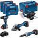 Bosch Bleu 0615990N3A 4 ToolKit 18V - 4 machines + 1xProCore 18V 4.0Ah + 2xProCore 18V 5.5Ah Comboset en L-Boxx
