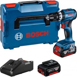 Bosch Bleu 06019K3305 GSB 18V-45 Perceuse à percussion sans fil 18V 3.0Ah Li-ion dans L-Boxx