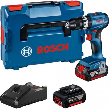 Bosch Bleu 06019K3305 GSB 18V-45 Perceuse à percussion sans fil 18V 3.0Ah Li-ion dans L-Boxx
