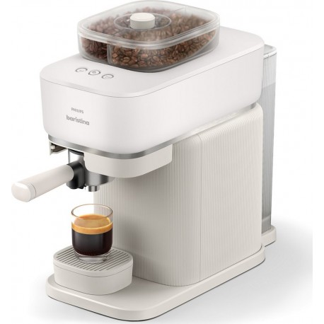 Philips Machine à expresso Baristina BAR320/00 cafetière à grain bac double compartiment Blanche