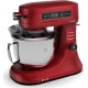 Klarstein Robot pâtissier Chiara 1600W 12 vitesses Bol Inox Rouge