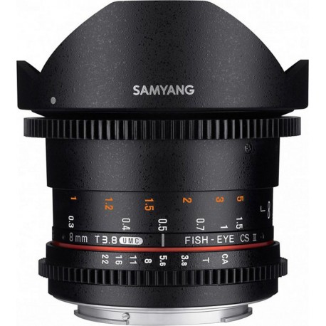 Samyang Objectif pour Reflex 8mm T3.8 Fisheye CS II VDSLR II Canon