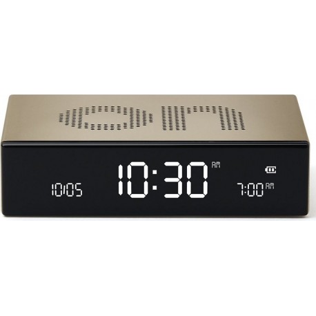 Lexon Réveil Flip Premium Rechargeable Aluminium Or