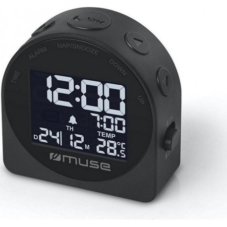MUSE Réveil M-09-C noir avec écran LCD &amp température