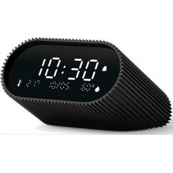 Lexon Réveil Ray Clock Thermomètre et Hygromètre Noir