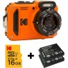 Kodak Appareil photo Compact WPZ2 Orange + 1 Batterie + Carte 16 Go