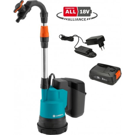 Gardena 14602-20 Pompe pour réservoir d'eau de pluie 2000/2 18V P4A set