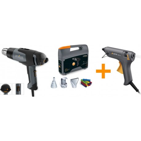 Steinel 088422 Set de pistolets à air chaud avec pistolet à colle dans une mallette